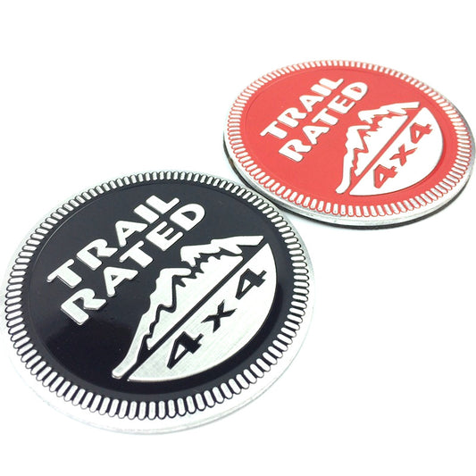 2Pcs Trail Rated 4X4 Badge Trail Rated Off Road Emblem
