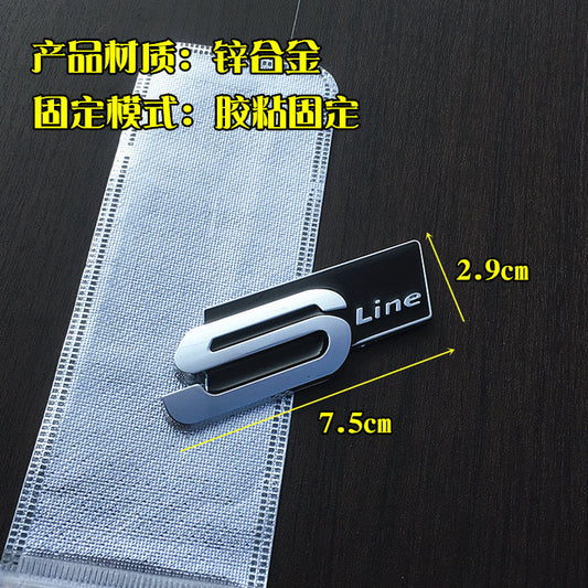 2Pcs Sline Emblem for Audi S3 S4 S5 S7 S8 RS4 RS6 Sline Badge